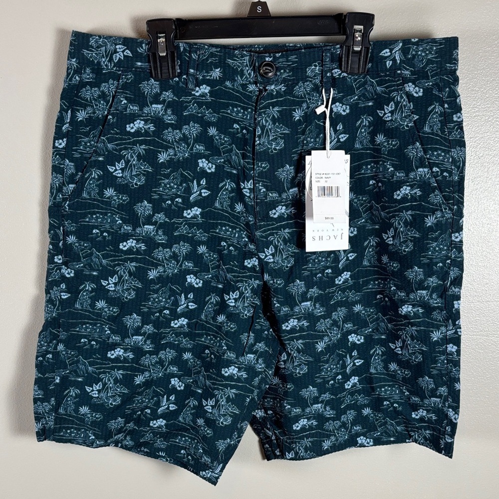 Jachs Dark Teal Floral Shorts